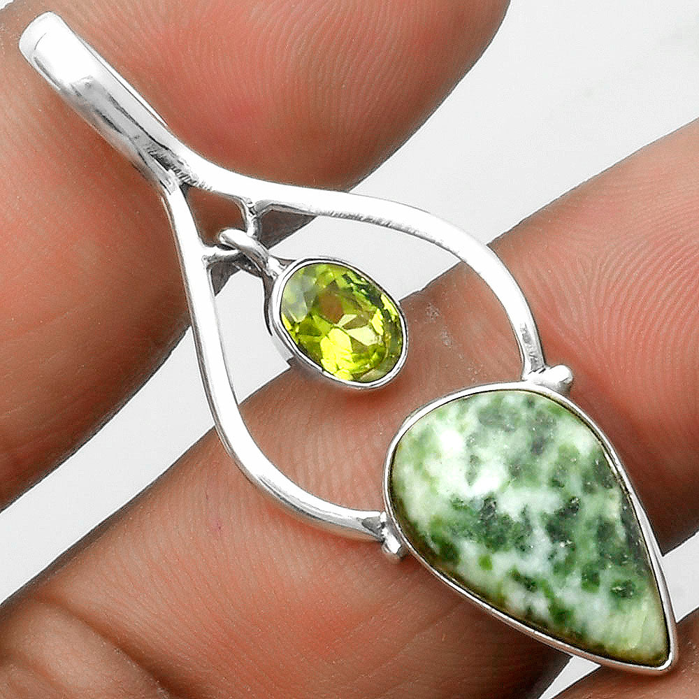 Natural Dioptase & Peridot Pendant P-1648 SDP115859