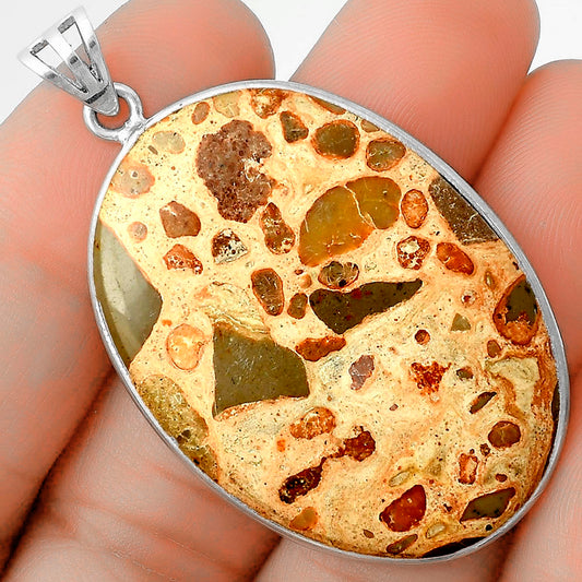 Natural Chert Breccia Crystal Pendant P-1001 SDP116481