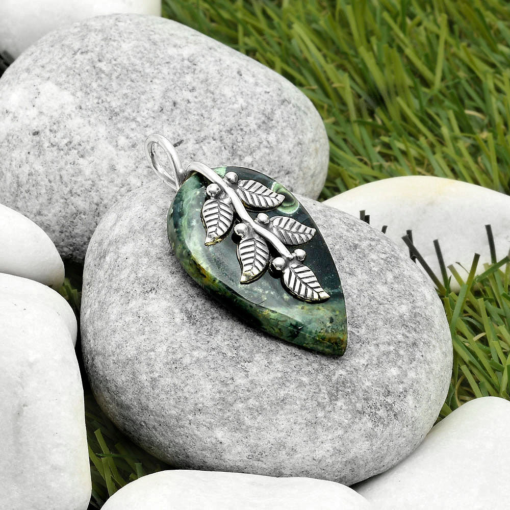 Leaves - Natural Star Galaxy Jasper Pendant P-1291 SDP117251