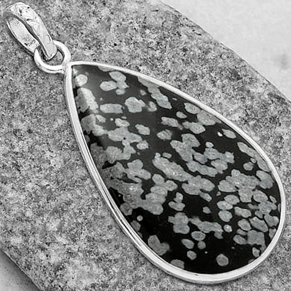 Natural Snow Flake Obsidian Pendant P-1001 SDP118249