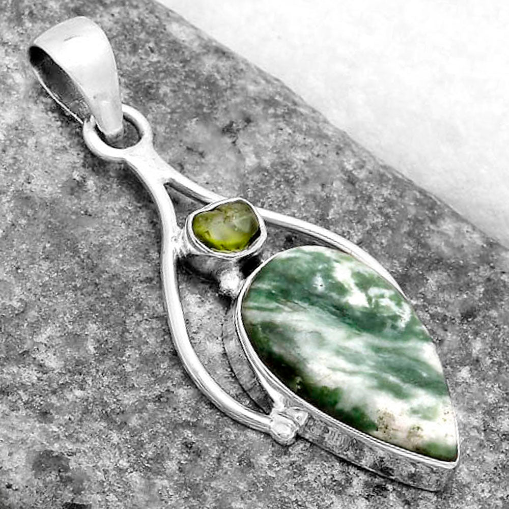 Natural Dioptase & Kornerupine Pendant P-1575 SDP119652