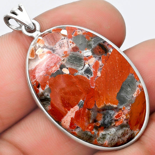 Natural Red Brecciated Jasper Pendant P-1001 SDP124559