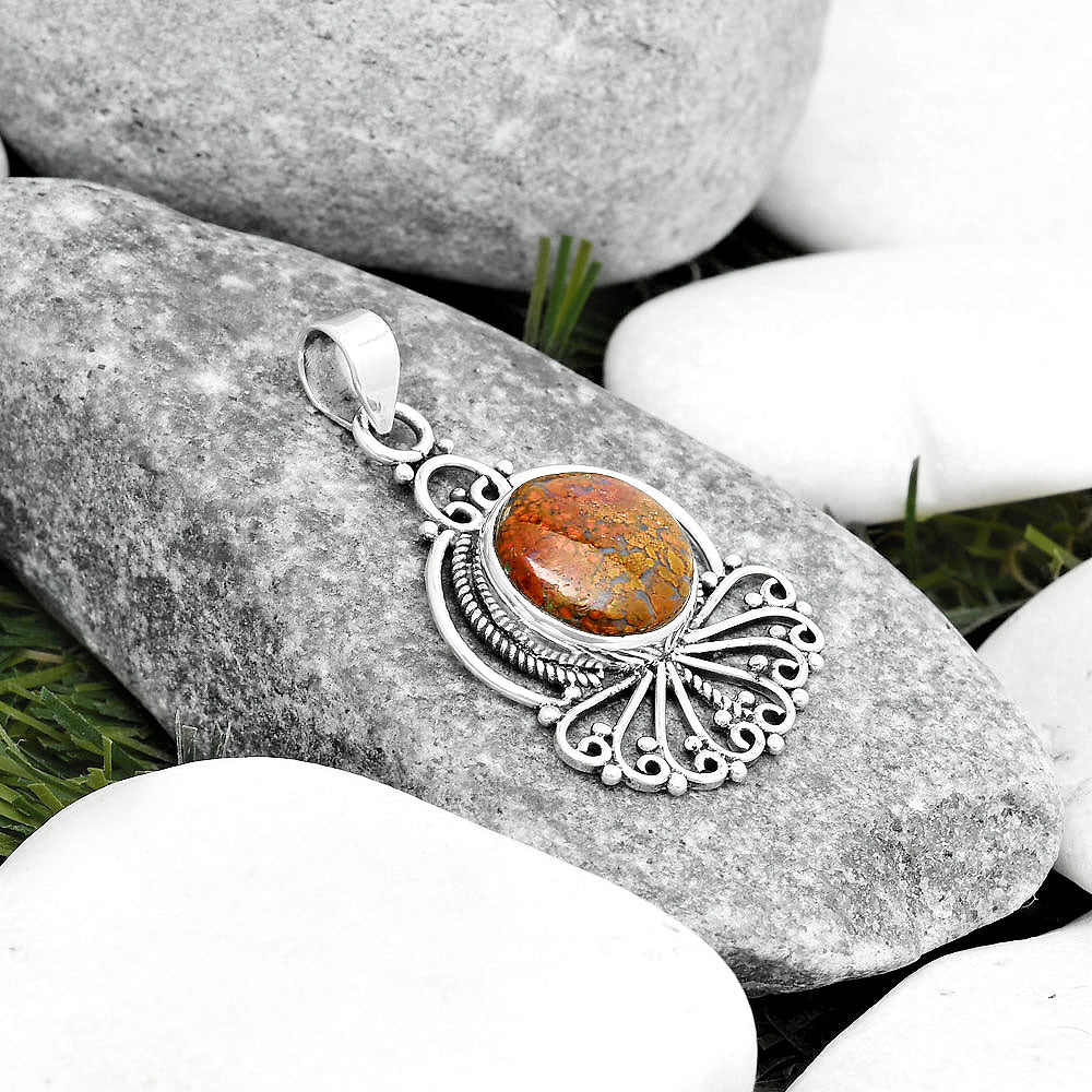 Natural Red Moss Agate Pendant P-1544 SDP125357
