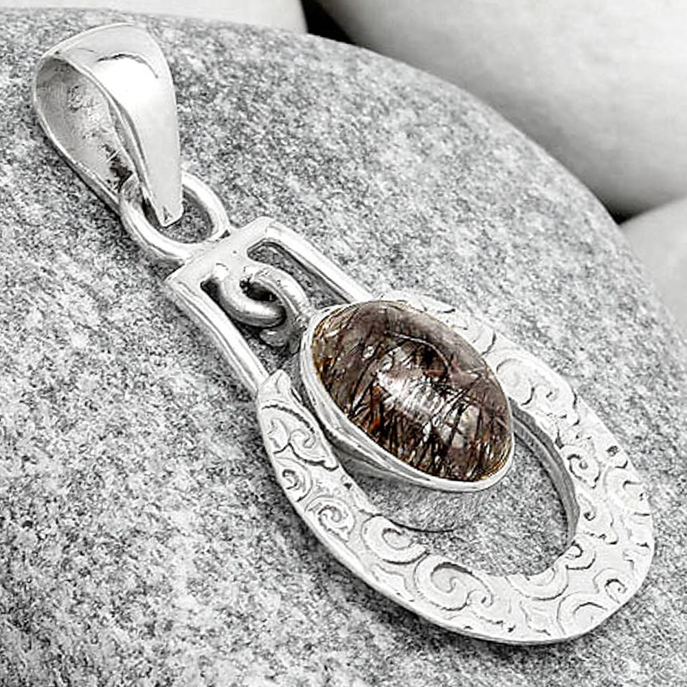 Black Tourmaline In Quartz Shri Lanka Pendant P-1343 SDP126100