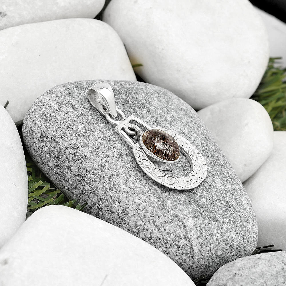 Black Tourmaline In Quartz Shri Lanka Pendant P-1343 SDP126100