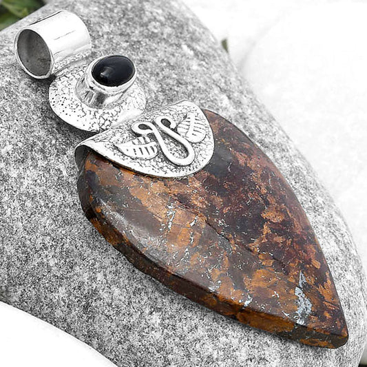 Natural Bronzite & Black Onyx Pendant P-1545 SDP127248