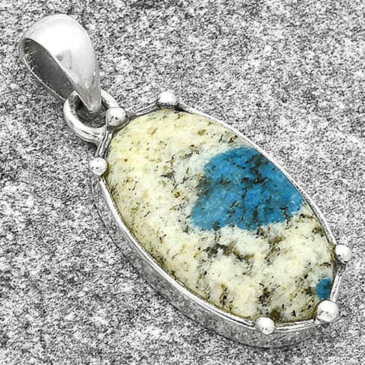 Natural K2 Blue - Azurite In Quartz Pendant P-1349 SDP127509
