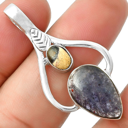 Sunstone In Iolite & Indian Blanket Jasper Pendant P-1166 SDP127775