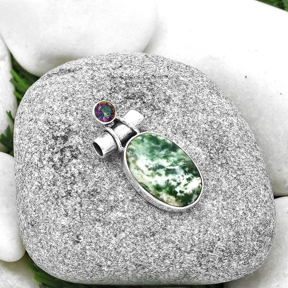 Natural Dioptase & Mystic Topaz Pendant P-1159 SDP127830