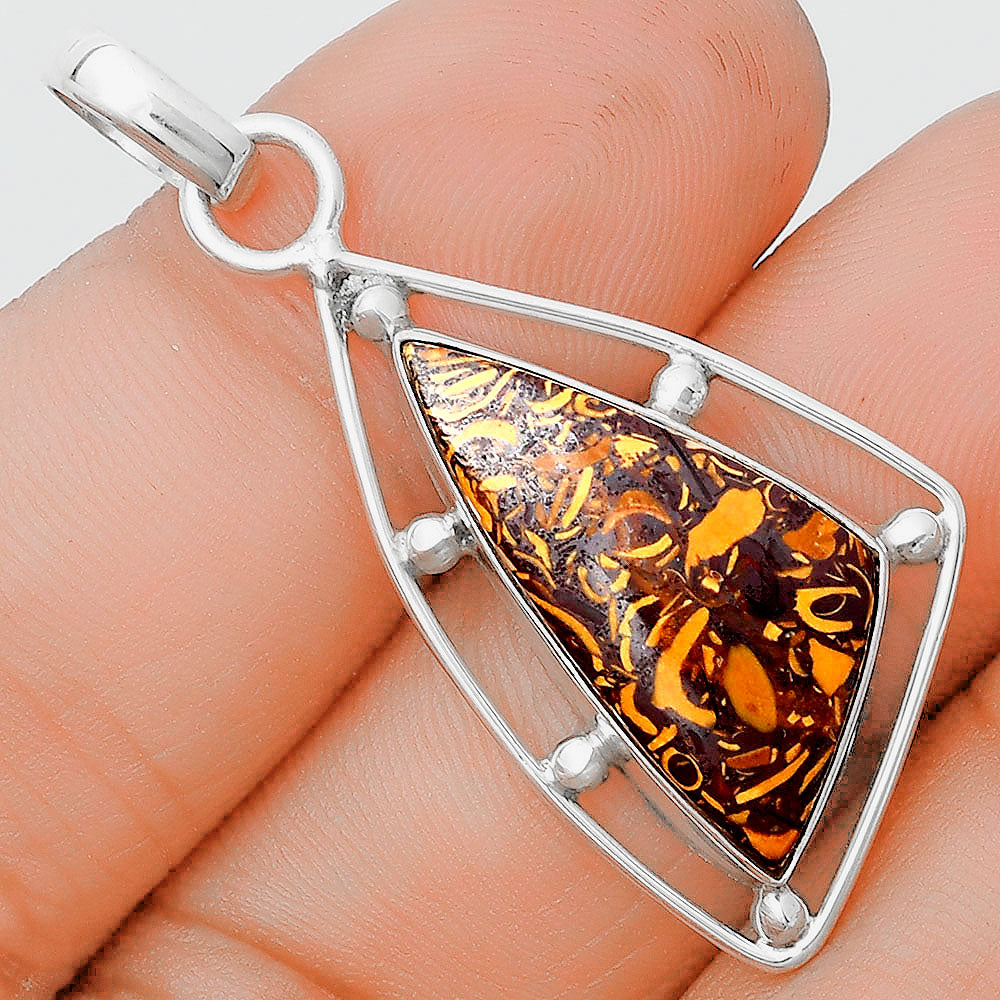 Natural Coquina Fossil Jasper - India Pendant P-1297 SDP129145