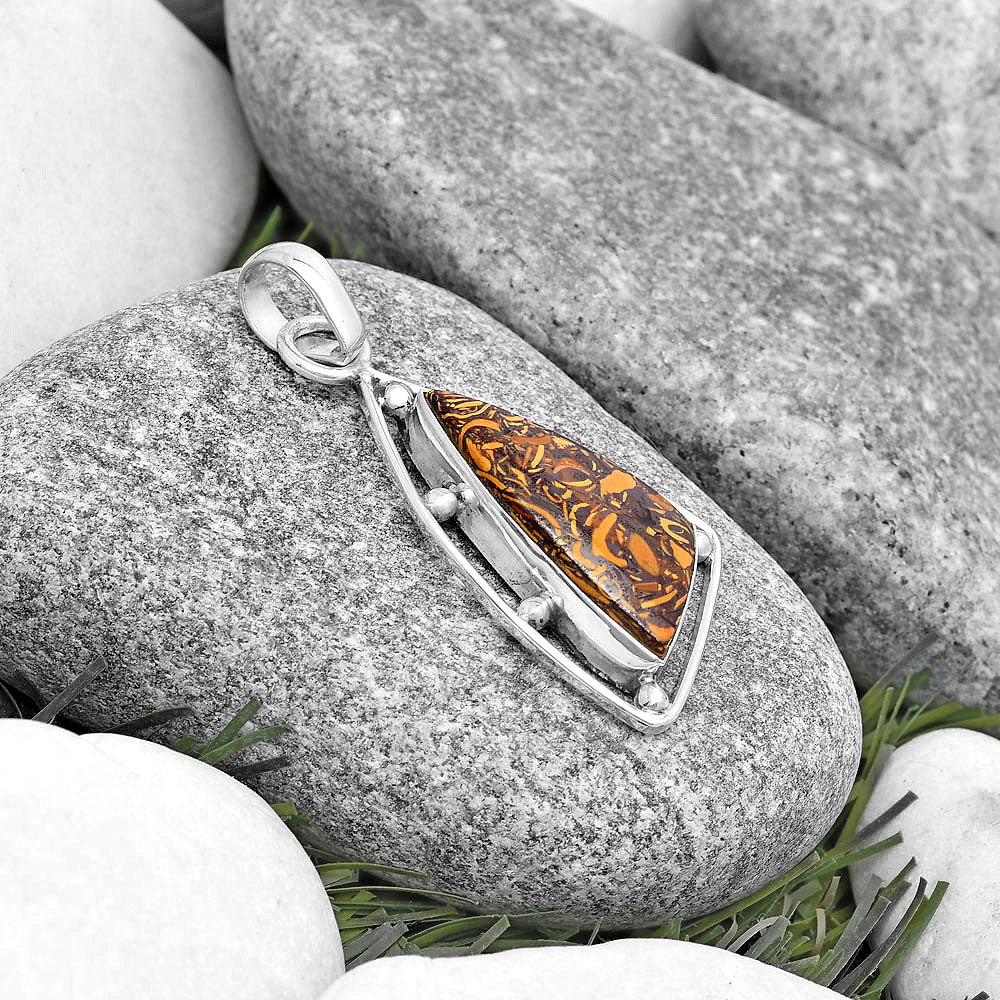 Natural Coquina Fossil Jasper - India Pendant P-1297 SDP129145
