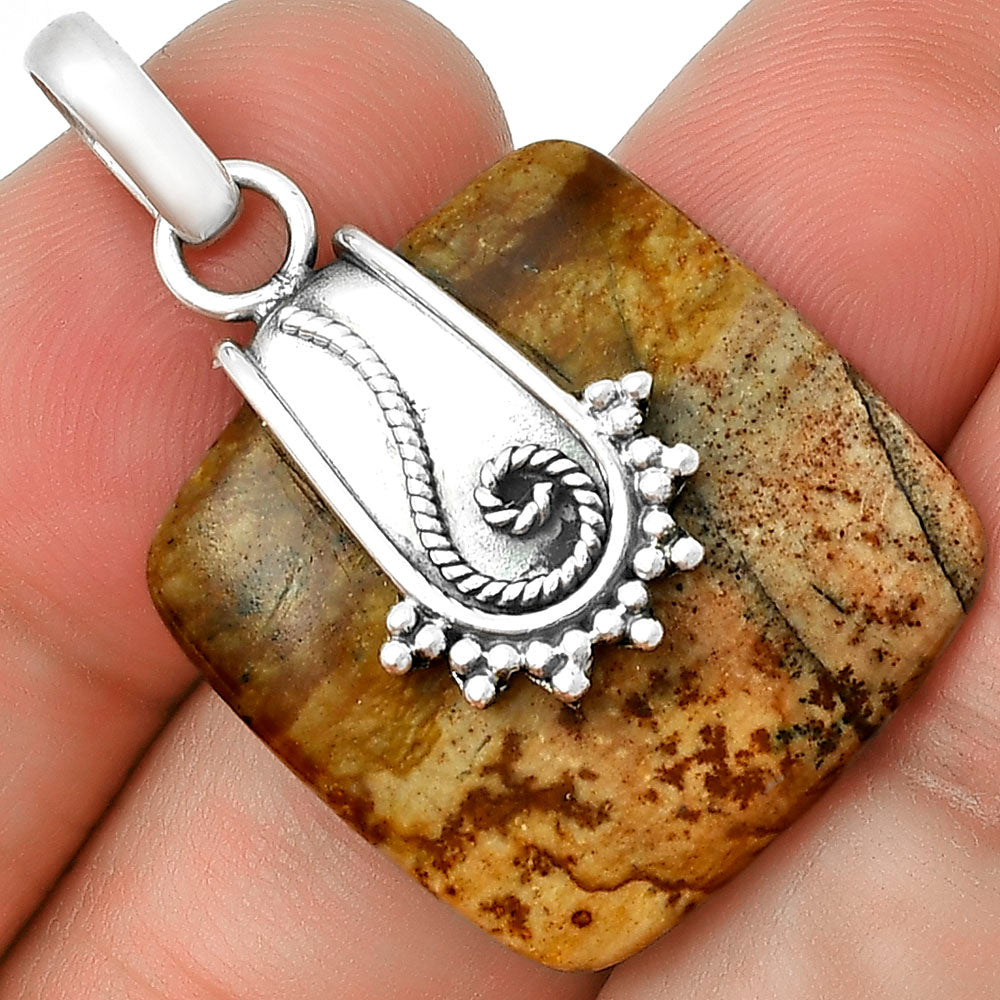 Natural Rocky Butte Picture Jasper Pendant P-1313 SDP131158