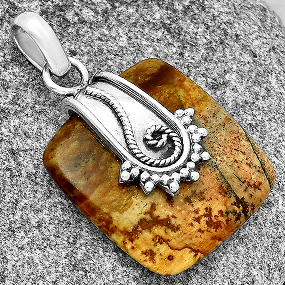 Natural Rocky Butte Picture Jasper Pendant P-1313 SDP131158