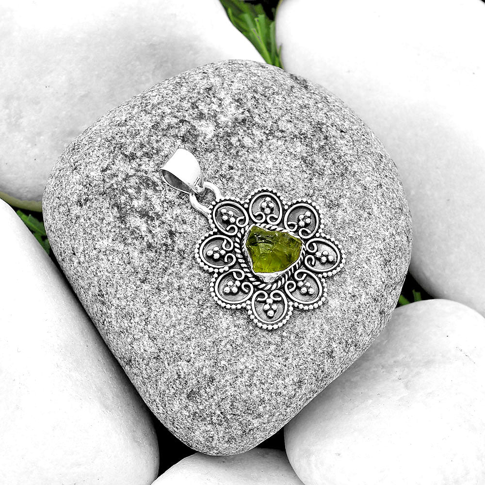 Green Apatite Rough - Madagascar Pendant P-1214 SDP132674