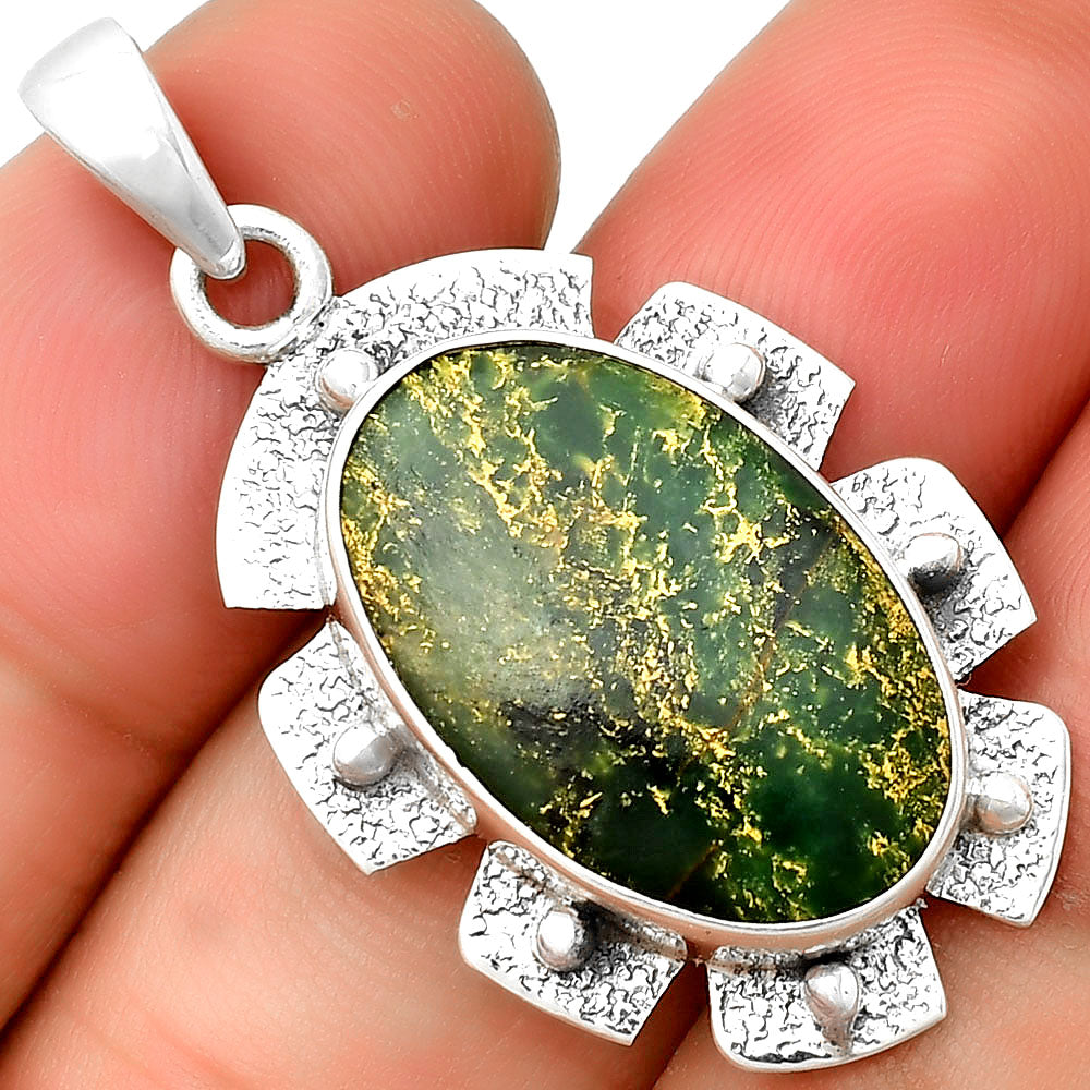 Natural Green Fuchsite Pendant P-1485 SDP133086