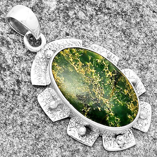 Natural Green Fuchsite Pendant P-1485 SDP133086