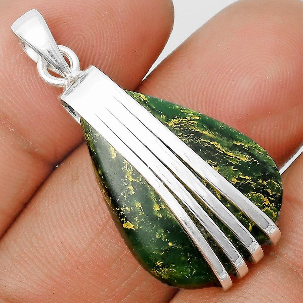 Natural Green Fuchsite Pendant P-1302 SDP136049