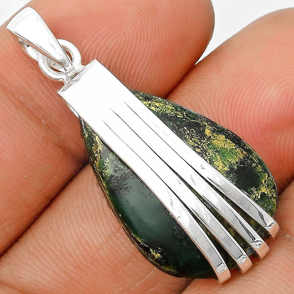 Natural Green Fuchsite Pendant P-1302 SDP136064