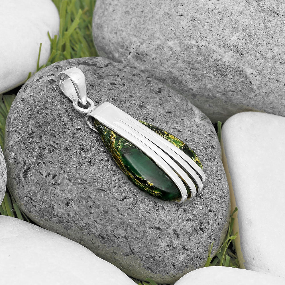 Natural Green Fuchsite Pendant P-1302 SDP136064