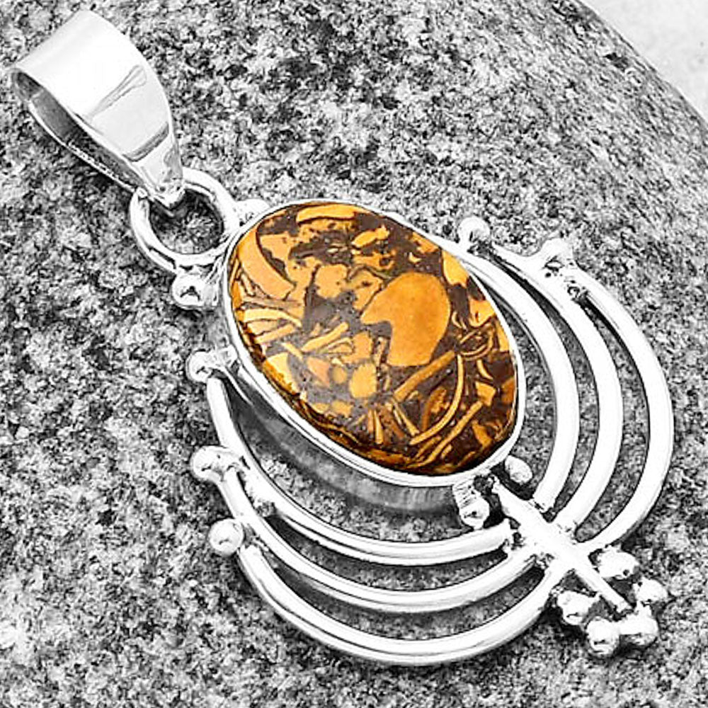 Lotus - Coquina Fossil Jasper - India Pendant P-1702 SDP137111