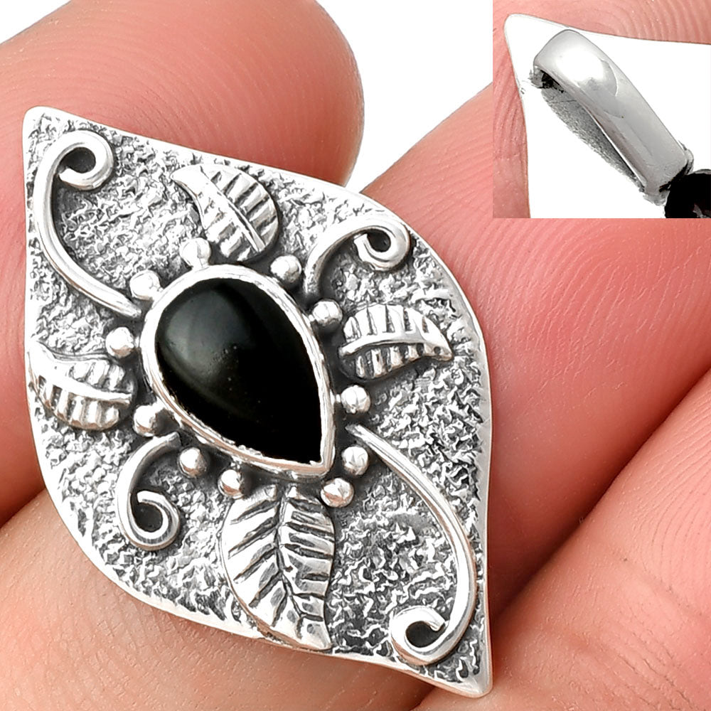 Natural Black Onyx - Brazil Pendant P-1518 SDP137185
