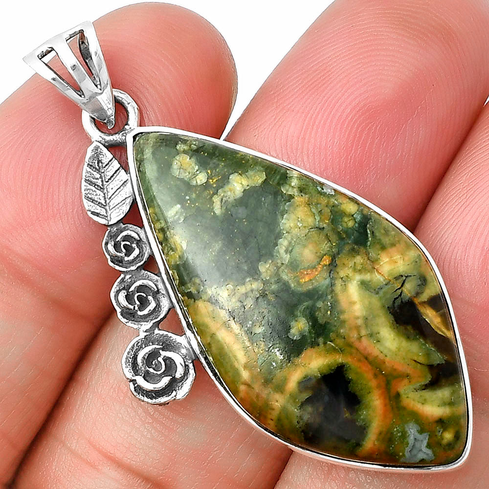 Floral - Ocean Jasper - Madagascar Pendant P-1070 SDP138949