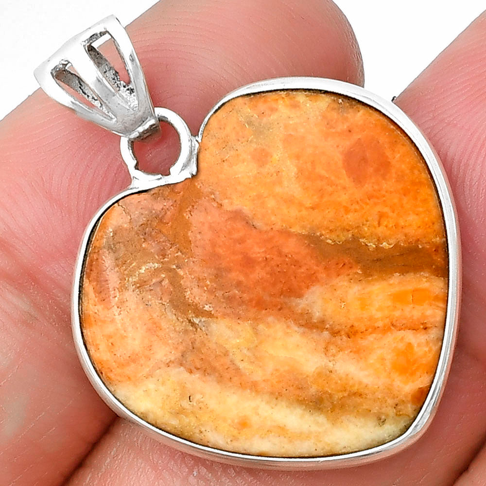 Heart Natural Coral Jasper Pendant P-1043 SDP139050