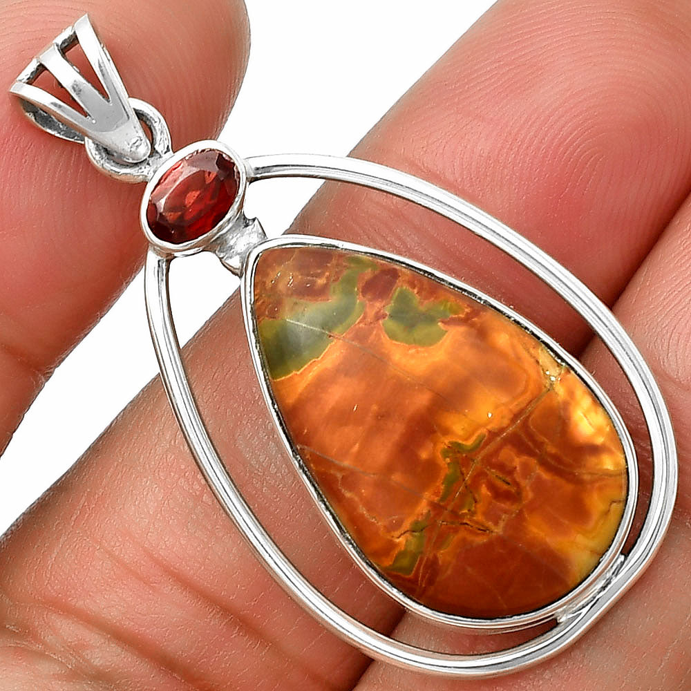 Natural Cherry Creek & Garnet Pendant P-1005 SDP139255