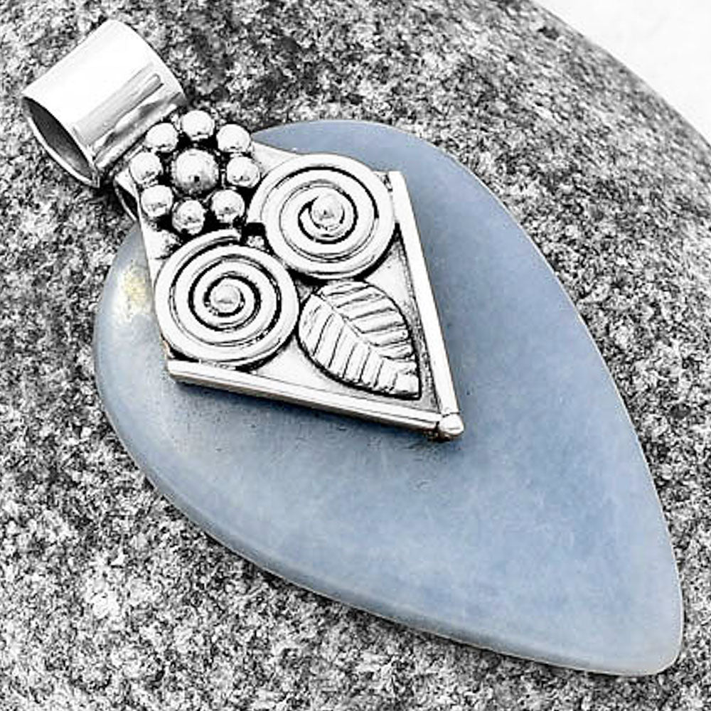 Natural Owl - Angelite Pendant P-1649 SDP141023