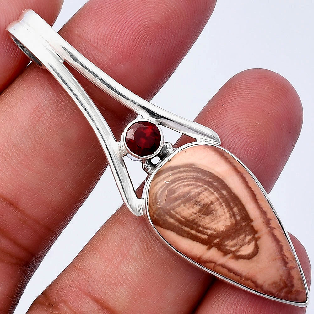 Imperial Jasper - Mexico & Garnet Pendant P-1006 SDP142951
