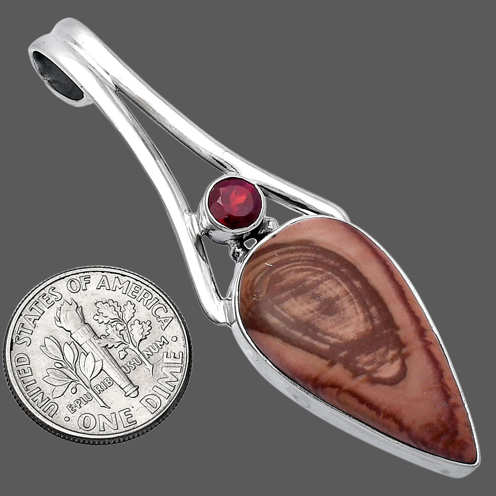Imperial Jasper - Mexico & Garnet Pendant P-1006 SDP142951