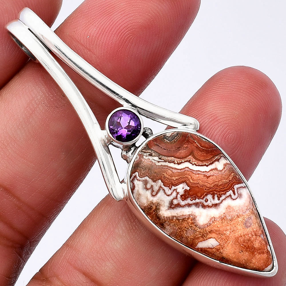 Rosetta Picture Jasper & Amethyst Pendant P-1006 SDP142967