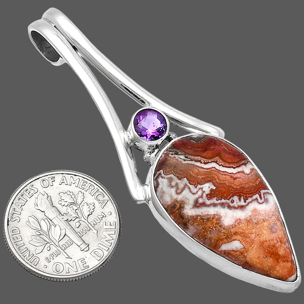 Rosetta Picture Jasper & Amethyst Pendant P-1006 SDP142967