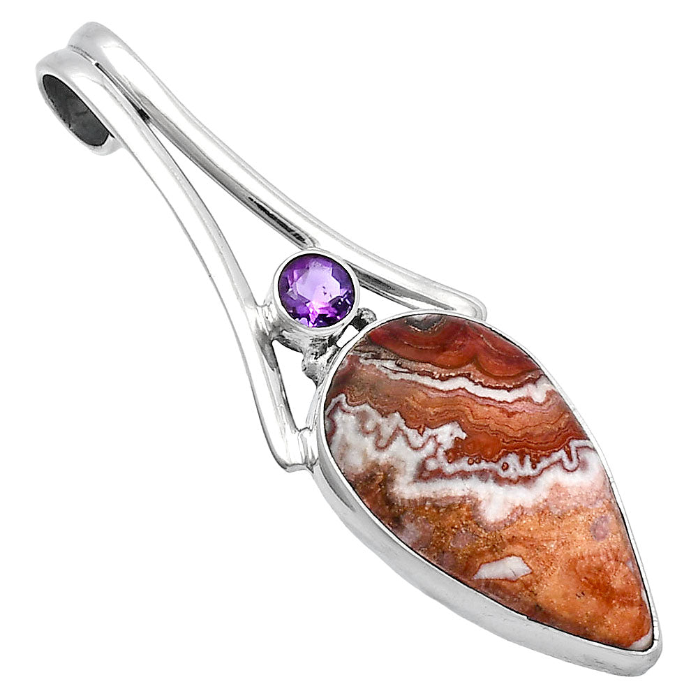 Rosetta Picture Jasper & Amethyst Pendant P-1006 SDP142967