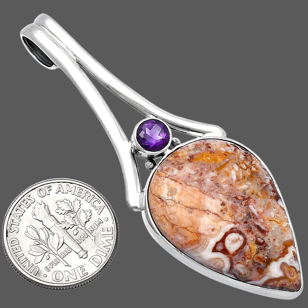 Rosetta Picture Jasper & Amethyst Pendant P-1006 SDP142975