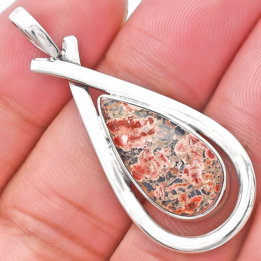 Natural Leopard Skin Jasper Pendant P-1314 SDP143986