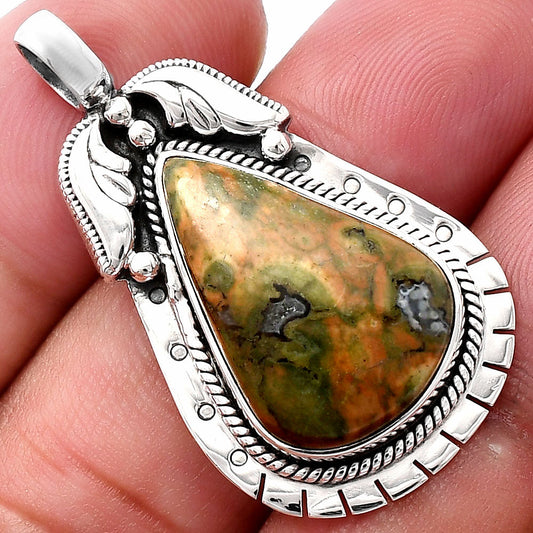 Natural Rhyolite - Rainforest Jasper Pendant P-1568 SDP144220