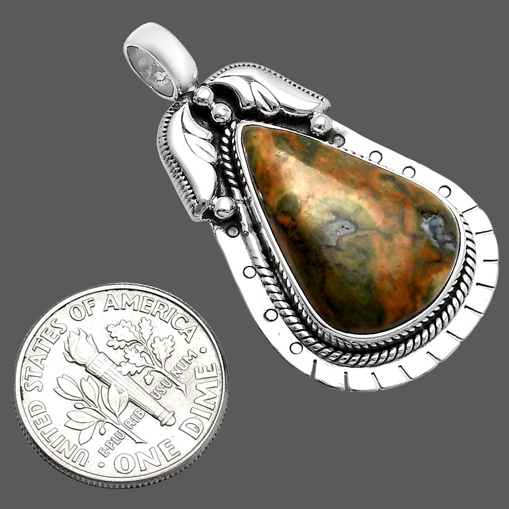 Natural Rhyolite - Rainforest Jasper Pendant P-1568 SDP144220