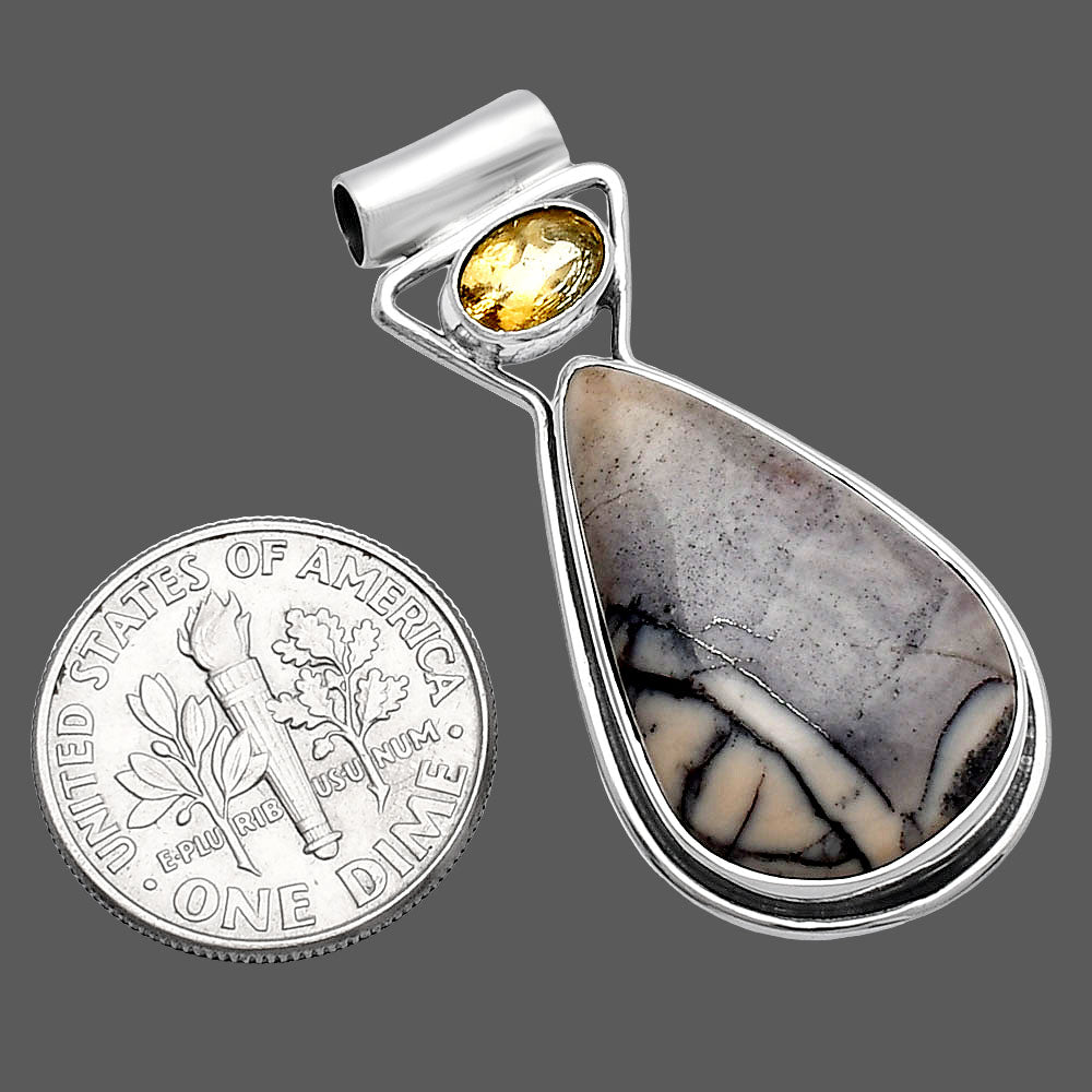 Natural Porcelain Jasper & Citrine Pendant P-1130 SDP144328