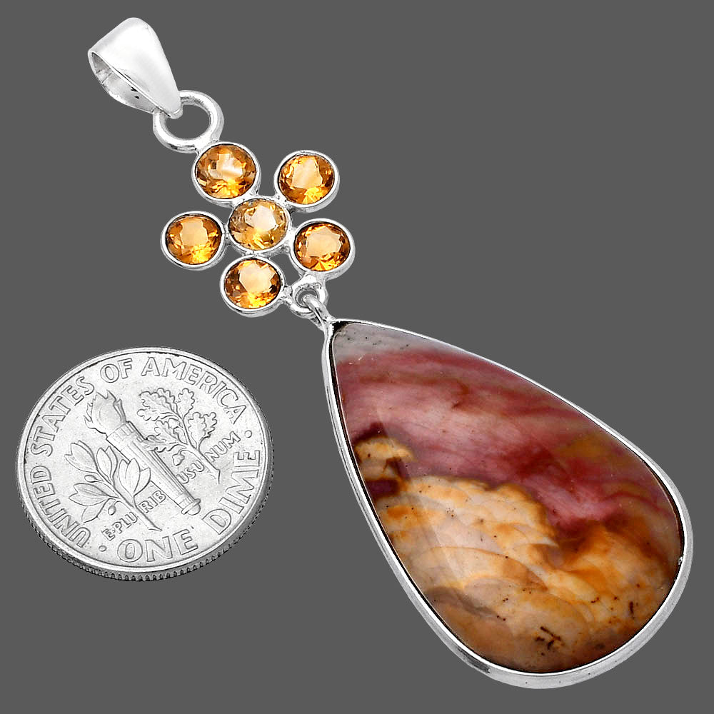 Natural Polygram Jasper & Citrine Pendant P-1122 SDP145719