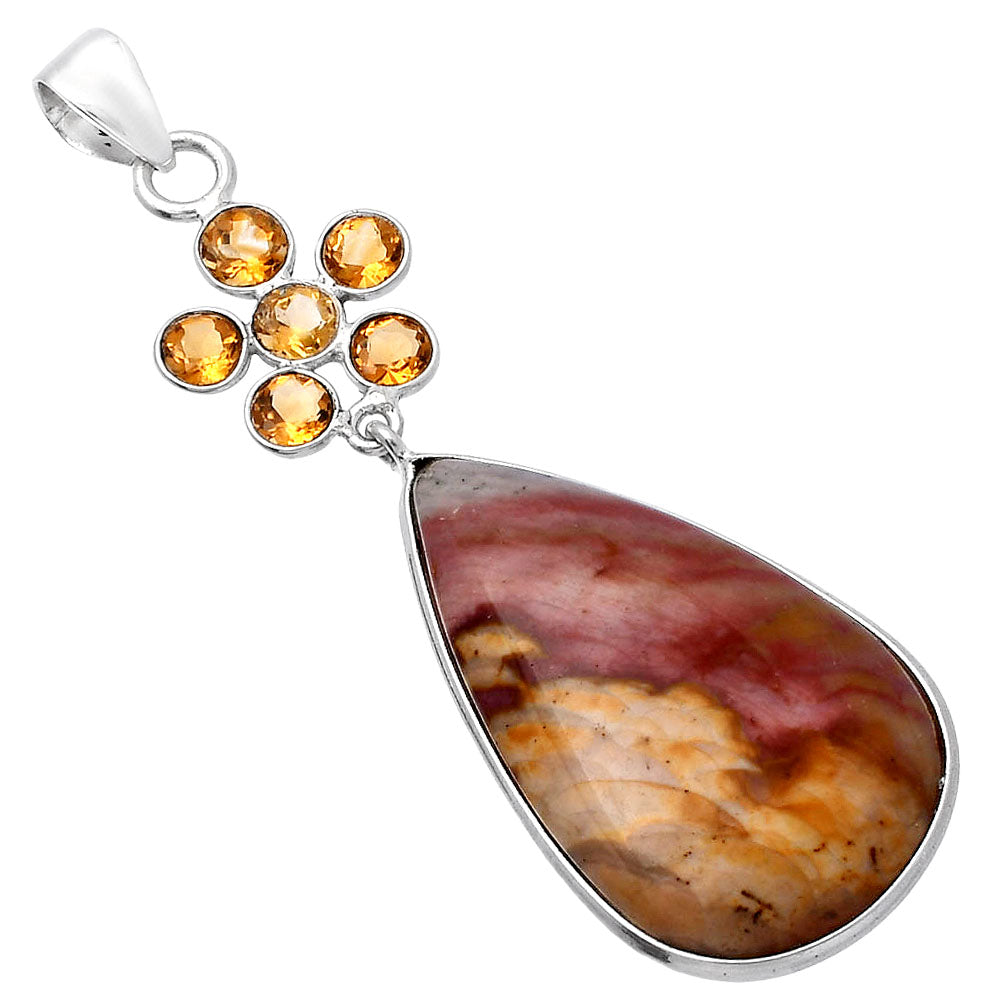 Natural Polygram Jasper & Citrine Pendant P-1122 SDP145719