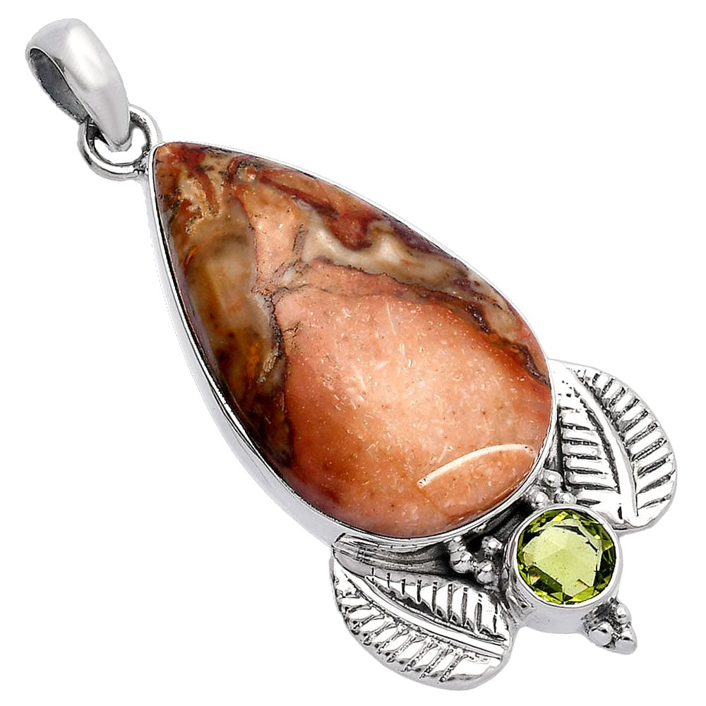 Rosetta Picture Jasper & Peridot Pendant P-1127 SDP145926