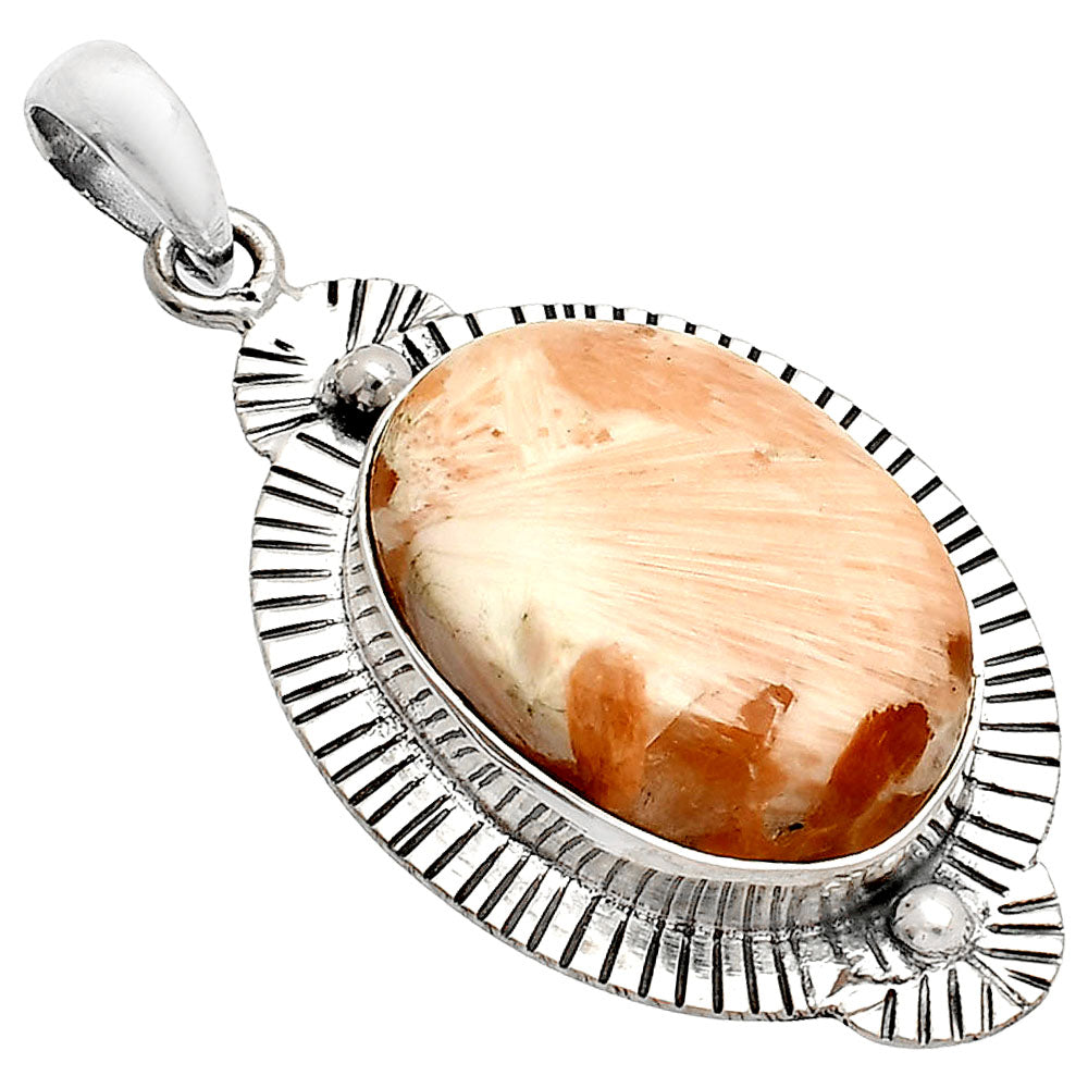 Natural Orange Scolecite - India Pendant P-1732 SDP148261