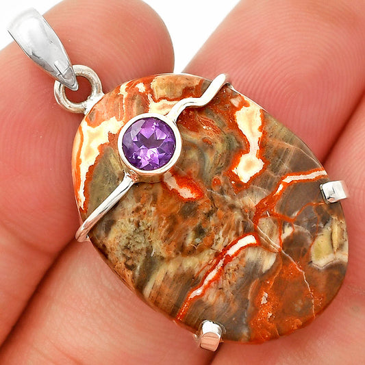 Rosetta Picture Jasper & Amethyst Pendant P-1386 SDP148465