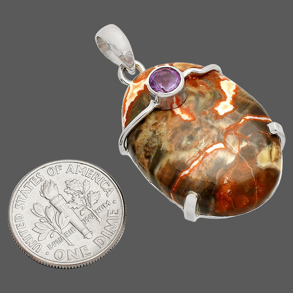Rosetta Picture Jasper & Amethyst Pendant P-1386 SDP148465