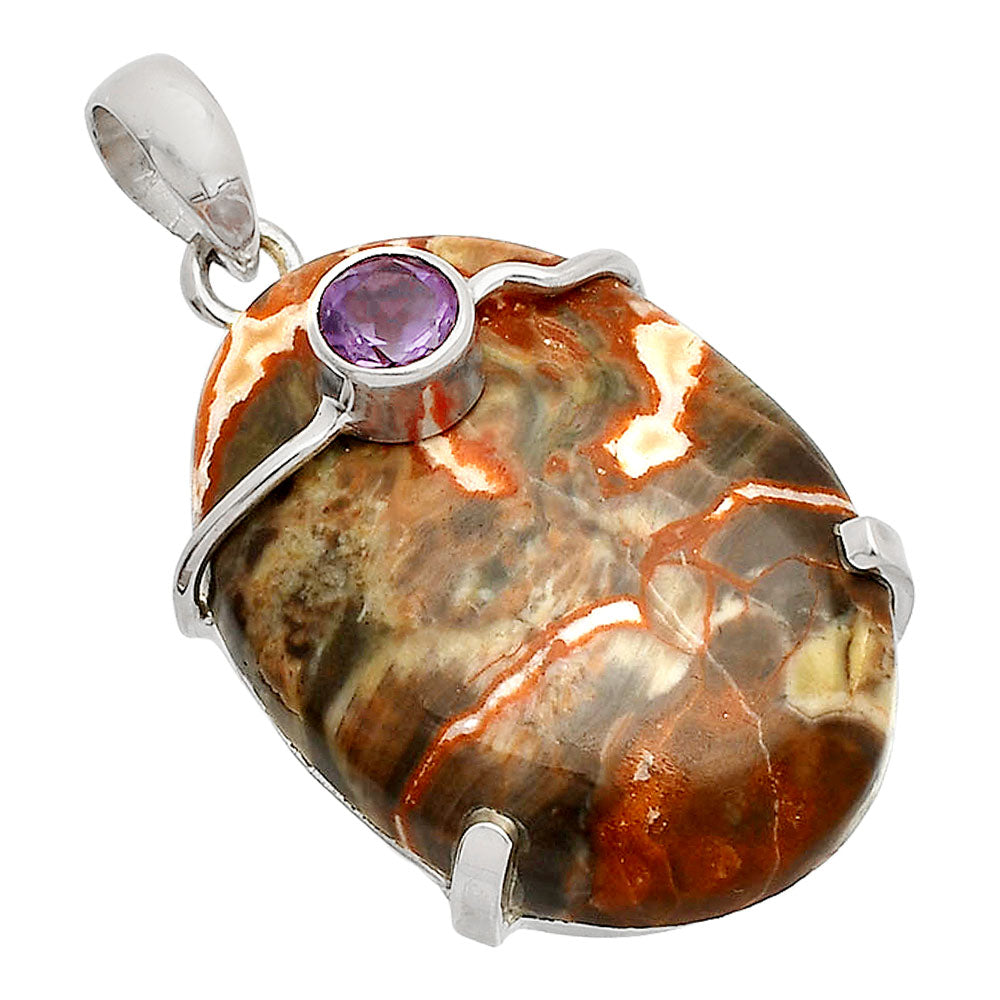 Rosetta Picture Jasper & Amethyst Pendant P-1386 SDP148465