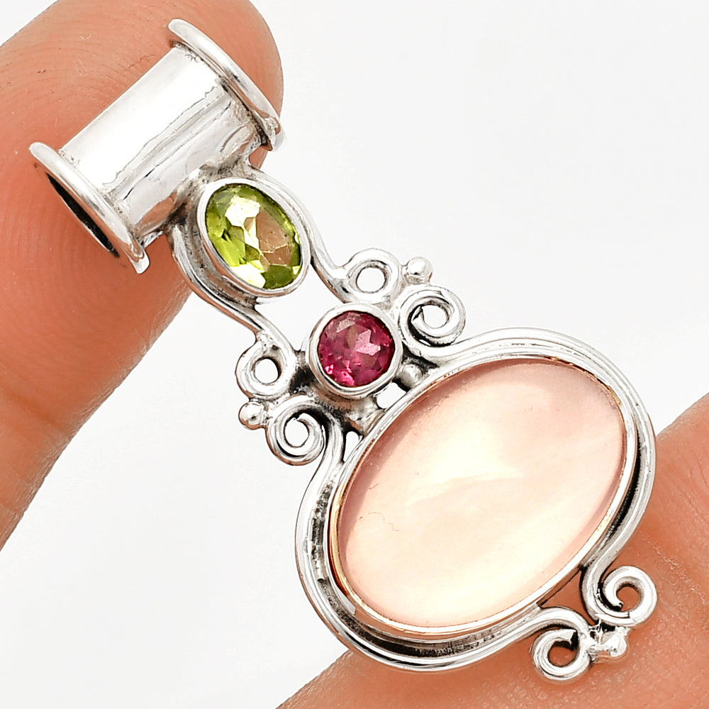 Rose Quartz, Peridot & Garnet Pendant P-1448 SDP149309