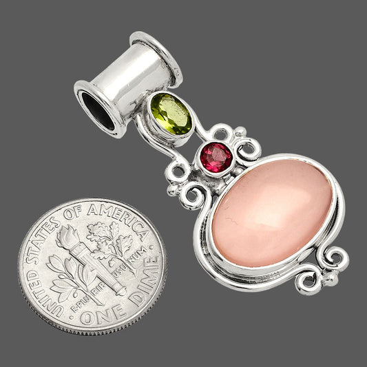 Rose Quartz, Peridot & Garnet Pendant P-1448 SDP149309