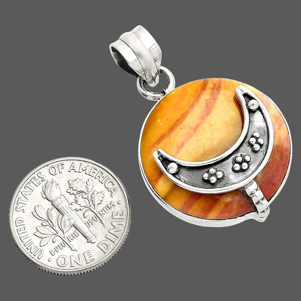 Crescent Moon - Snake Skin Jasper Pendant P-1719 SDP150238