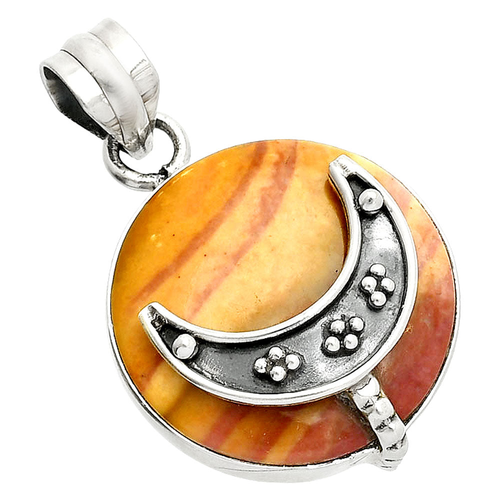 Crescent Moon - Snake Skin Jasper Pendant P-1719 SDP150238